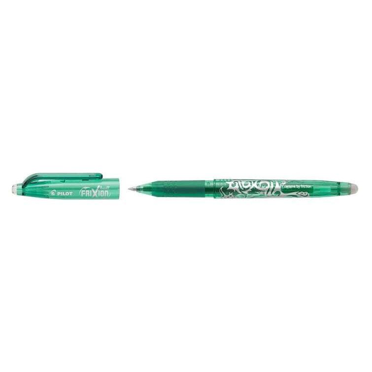 Pilot boligrafo de gel borrable frixion ball - punta de bola redonda 0.7mm - trazo 0.4mm - grip ergonomico - color verde (12 uds)