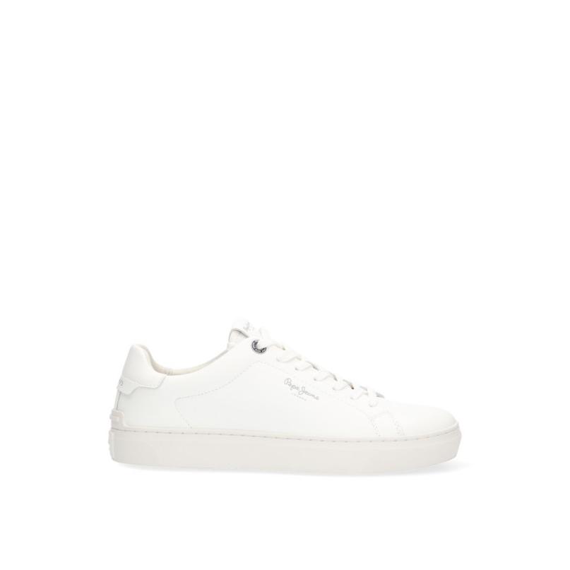 Zapatillas Basico Pepe Jeans - Hombre - Suela Plana - Modelo Pms00020 - Color Blanco