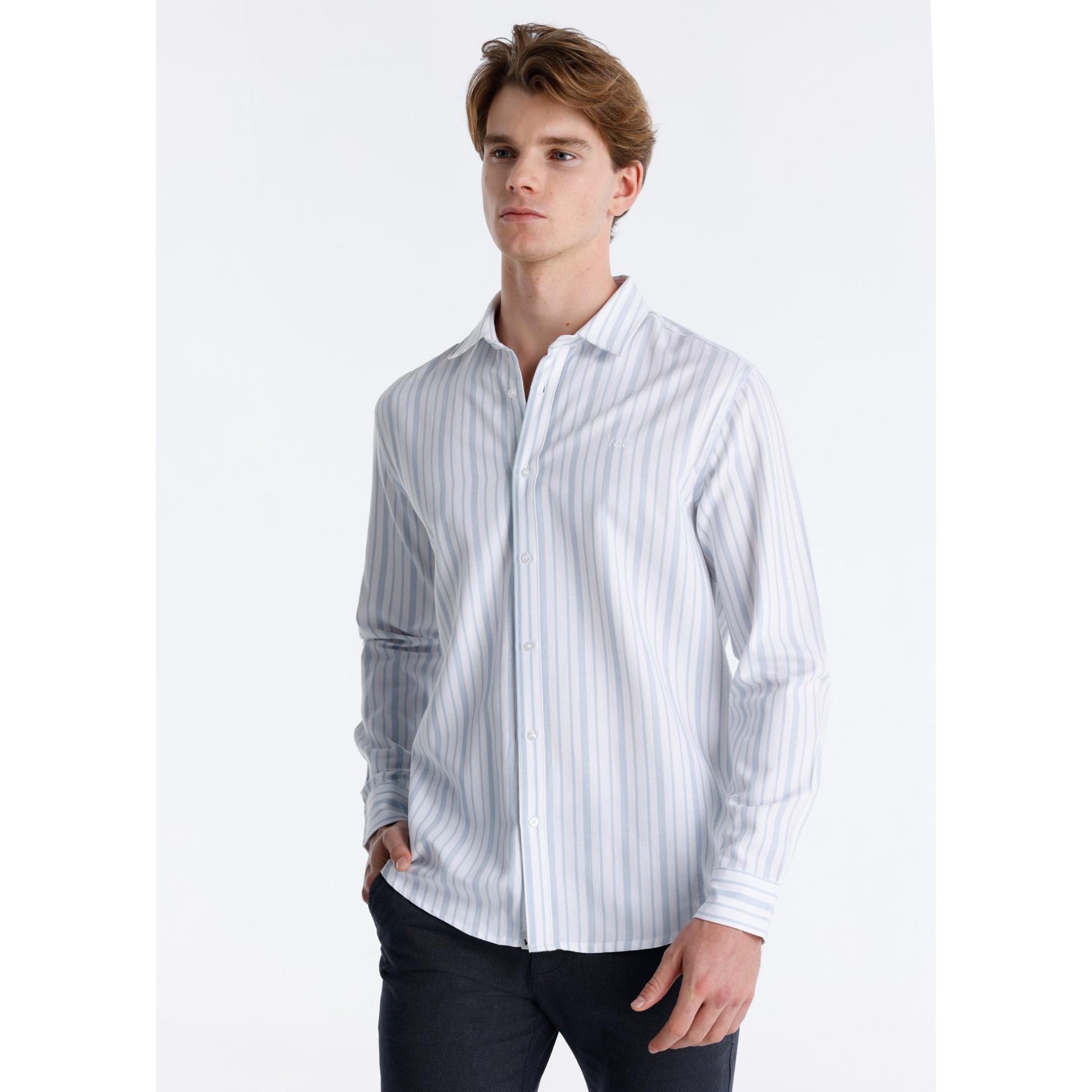 Victorio & Lucchino - Camisa Oxford de Rayas con Bordado Logotipo V&L