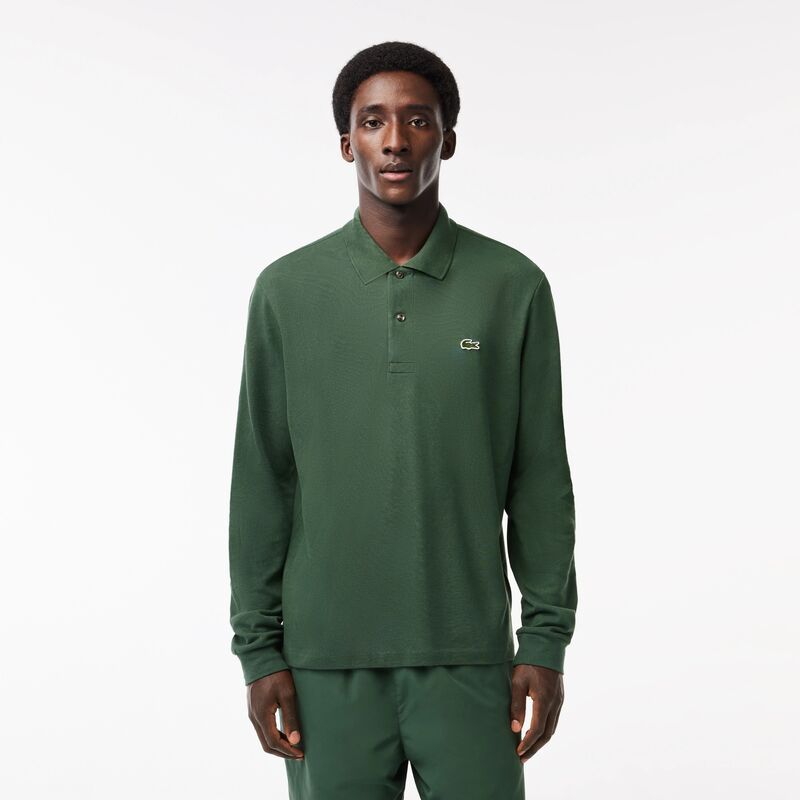 Polo Verde Lacoste Manga Larga Sequoia