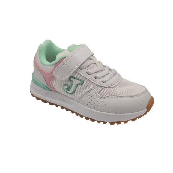 Joma - Zapatillas deportivas para niñas Joma Tornado Jr2602, ideales para actividad física diaria, color blanco y verde, diseño ligero y transpirable para deporte escolar y ocio