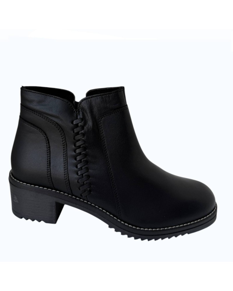 VALERIA'S - Botines de tacón bajo para mujer confeccionados en piel resistente modelo Valeria cómodos y versátiles toda temporada