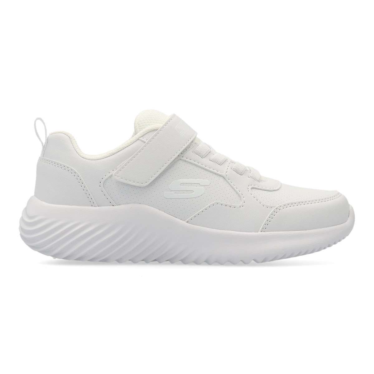 Skechers - Zapatillas deportivas Bounder Power Study para niños, diseño ligero con tejido sintético y cordones elásticos ideal para uniformes escolares