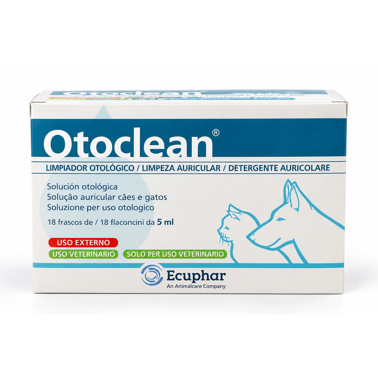 Ecuphar – Otoclean Limpiador de Oídos para Perros y Gatos – 18 x 5 ml