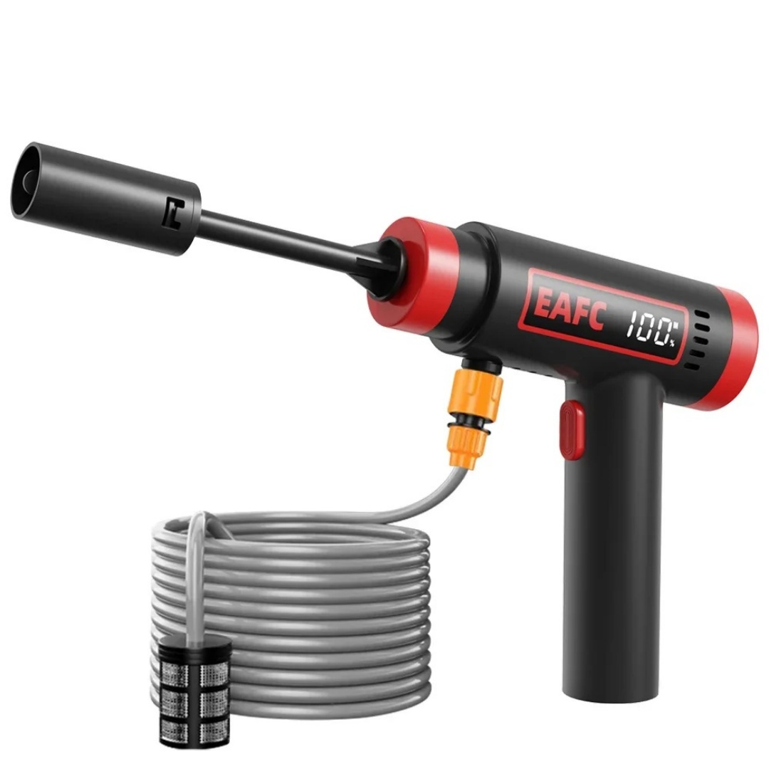 Limpiador de Alta Presión Eléctrico Inalámbrico de 60Bar, 160W, Pistola de Agua para Lavado de Autos, Portátil, Capacidad de Batería de 12000 mAh, con Tubería de Agua de 5 m, Para Jardines de Casas y Coches