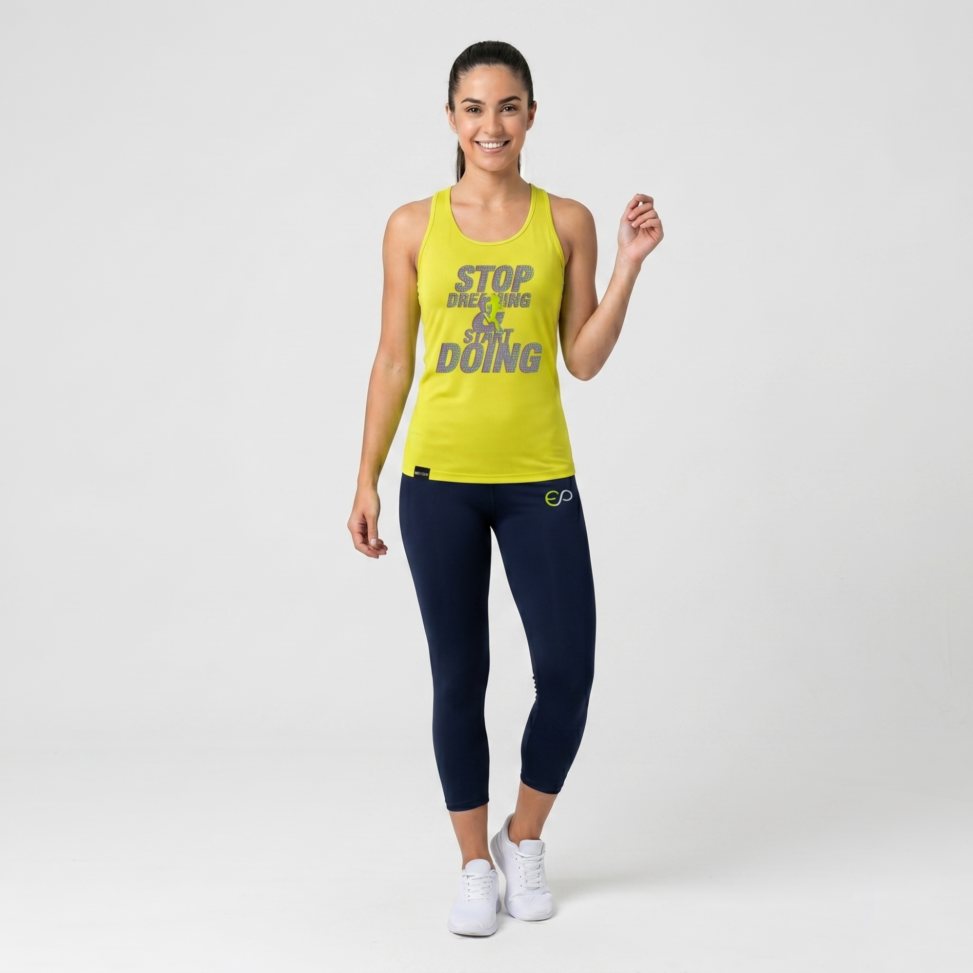 Elplayer Completo Rasia Donna Tempo Libero - 100% Cotone - Canotta e Leggings