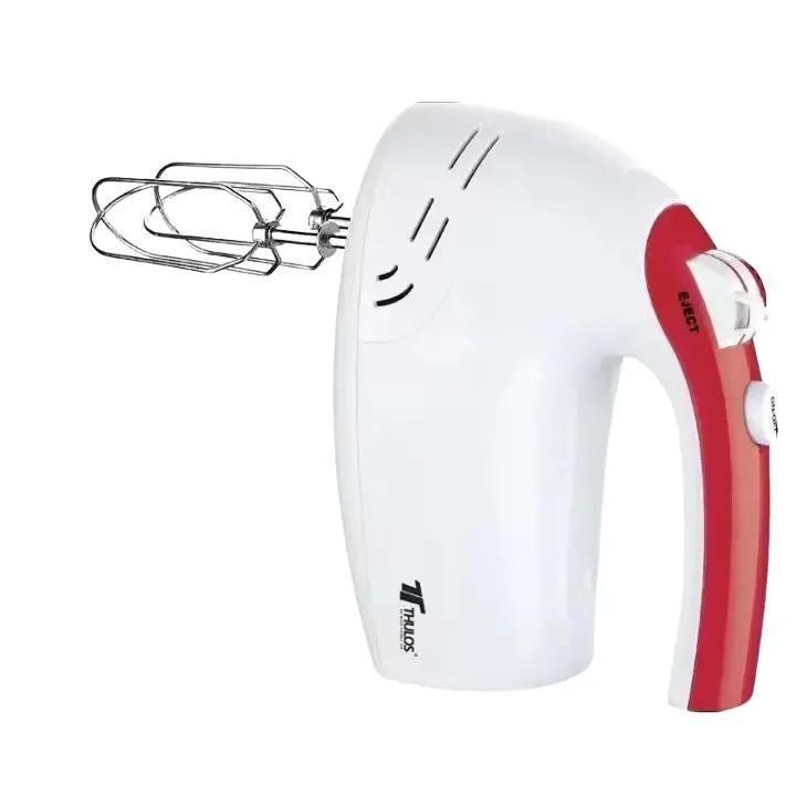 Batidora de Mano THULOS 250W con 5 Velocidades – Incluye 2 Varillas Amasadoras y 2 Batidoras – Blanco/Rojo o Blanco/Morado