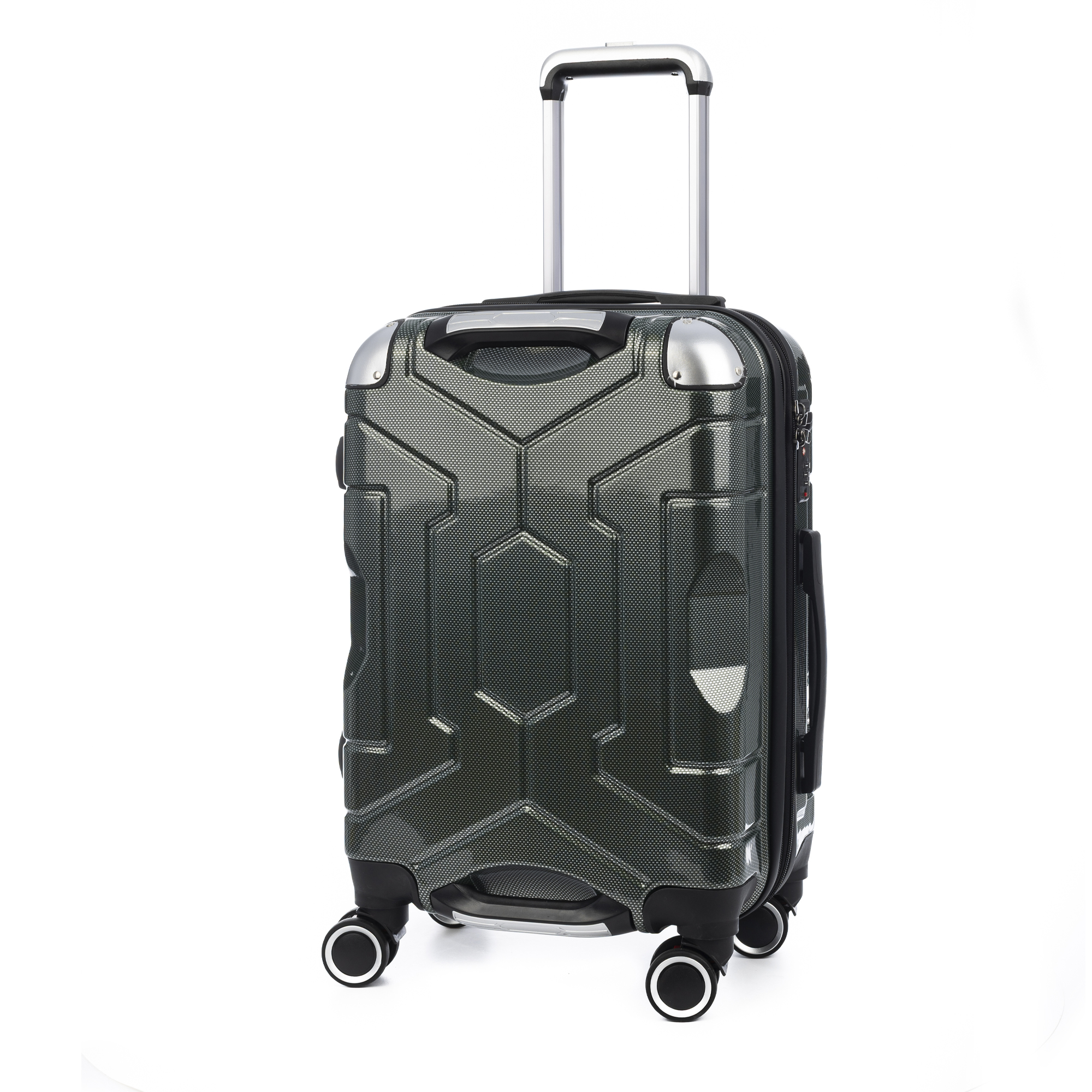 Maleta de cabina Trolley extensible en material ligero de ABS+PC de alta resistencia con esquinas reforzadas. Cerradura numérica TSA, 4 ruedas dobles extraíbles y giratorias 360°.