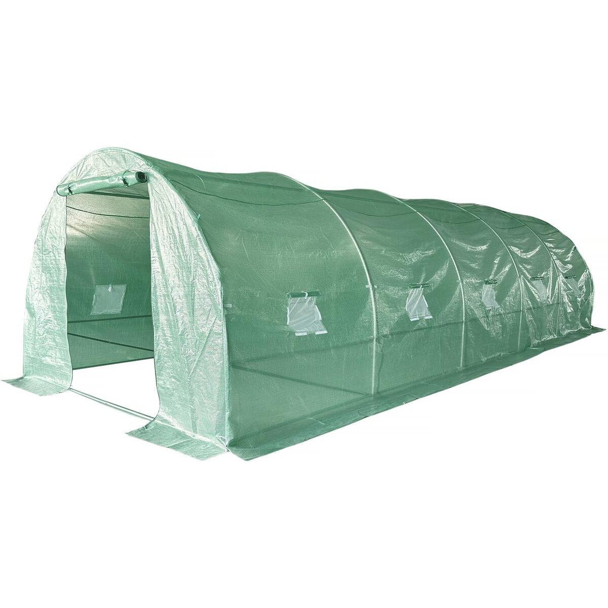 Habitat y Jardin - Túnel de invernadero para jardín <<Lys>> - 24 m² - 140 g - Verde