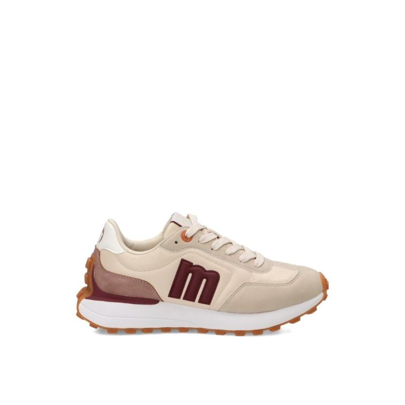 Zapatillas Casual Mustang - Mujer - Suela Plana - Modelo 60838 - Color Beige