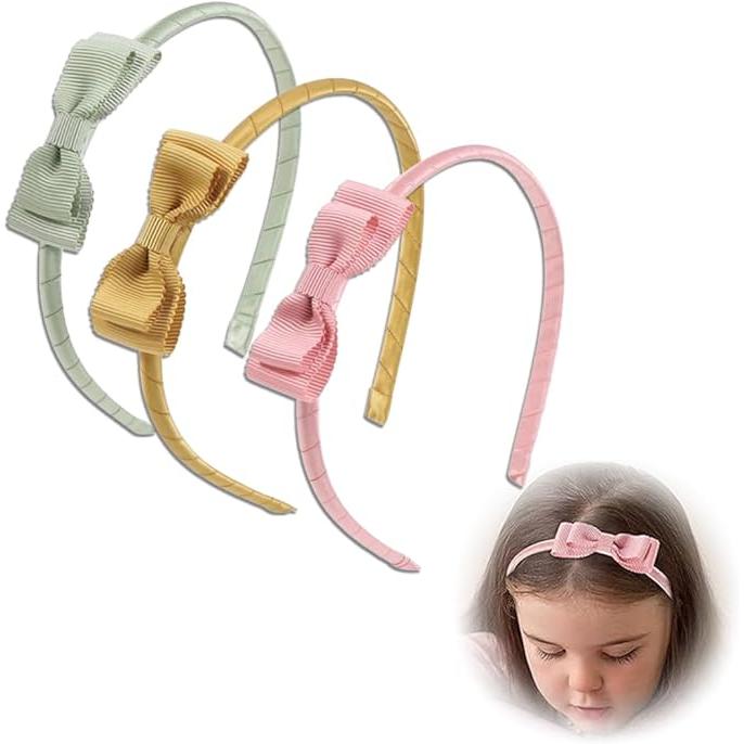 Conjunto de 3 Diademas para Niñas, Diadema con Lentejuelas, Diadema con Lazo, Diadema Multicolor para Niñas, Accesorios para el Cabello