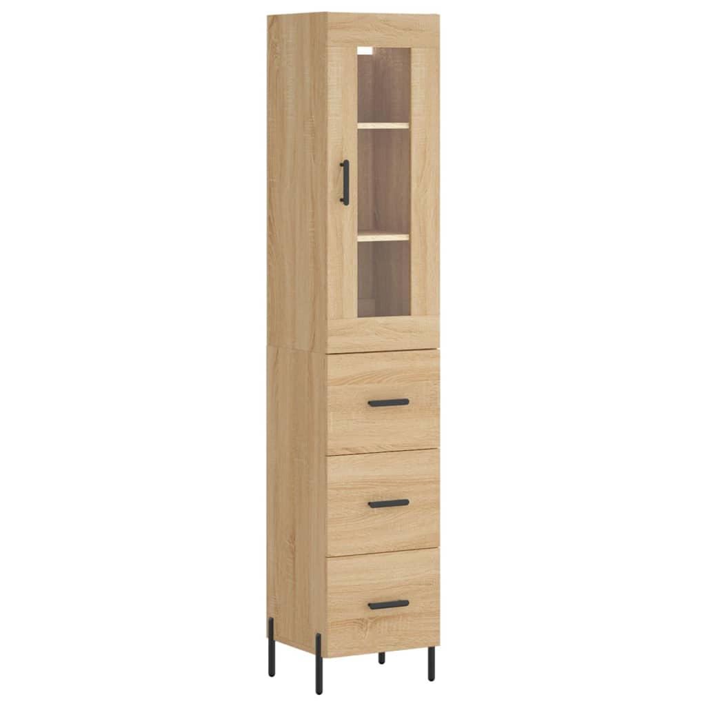 Vidaxl Aparador de Madera Contrachapada 34,5x34x180 Cm 3 Cajones