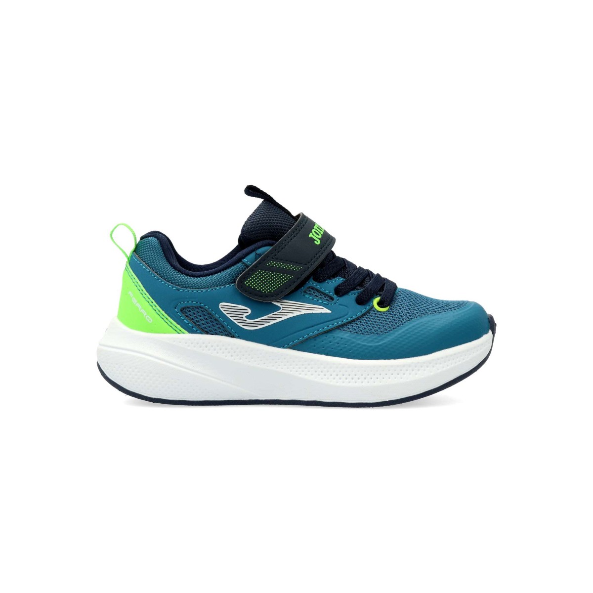 Joma - Zapatillas de running Ferro Jr para niño, con cierre de velcro y cordones elásticos, mediasuela phylon y suela de caucho, plantilla acolchada