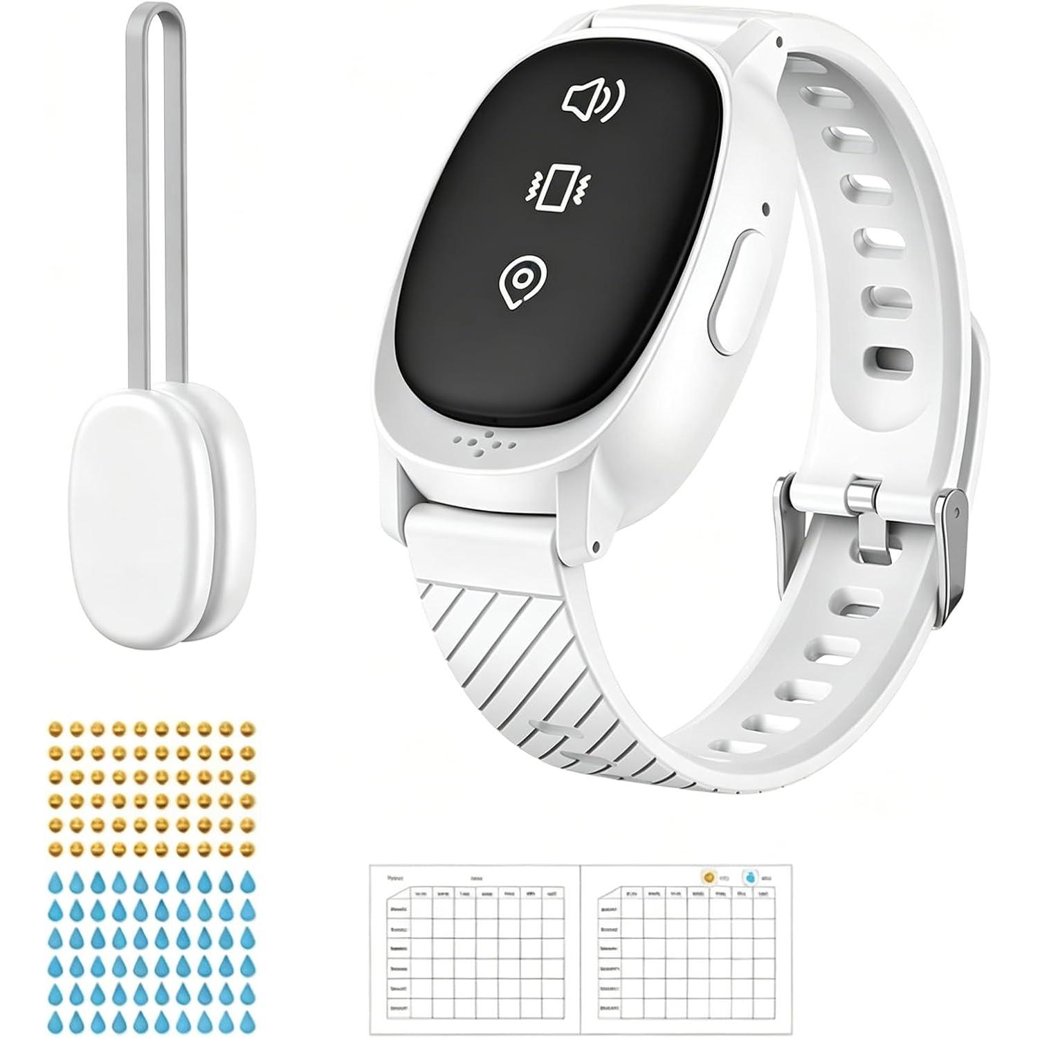 Alarma Inalámbrica de Enuresis, Alarma de Enuresis en la Cama con 3 Modos de Recordatorio y función de posición, USB Recargable, Alta Sensibilidad Sensor de Humedad para Niños Mayores
