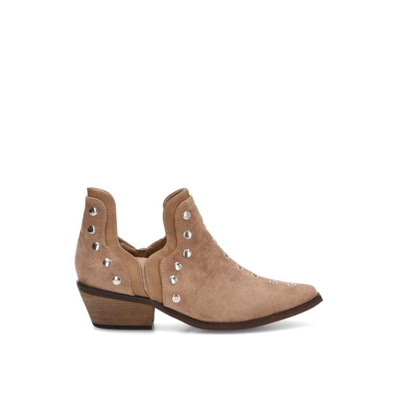 Botin Campero Luna Collection - Mujer - Tacón Medio - Modelo S-5514 - Color Beige