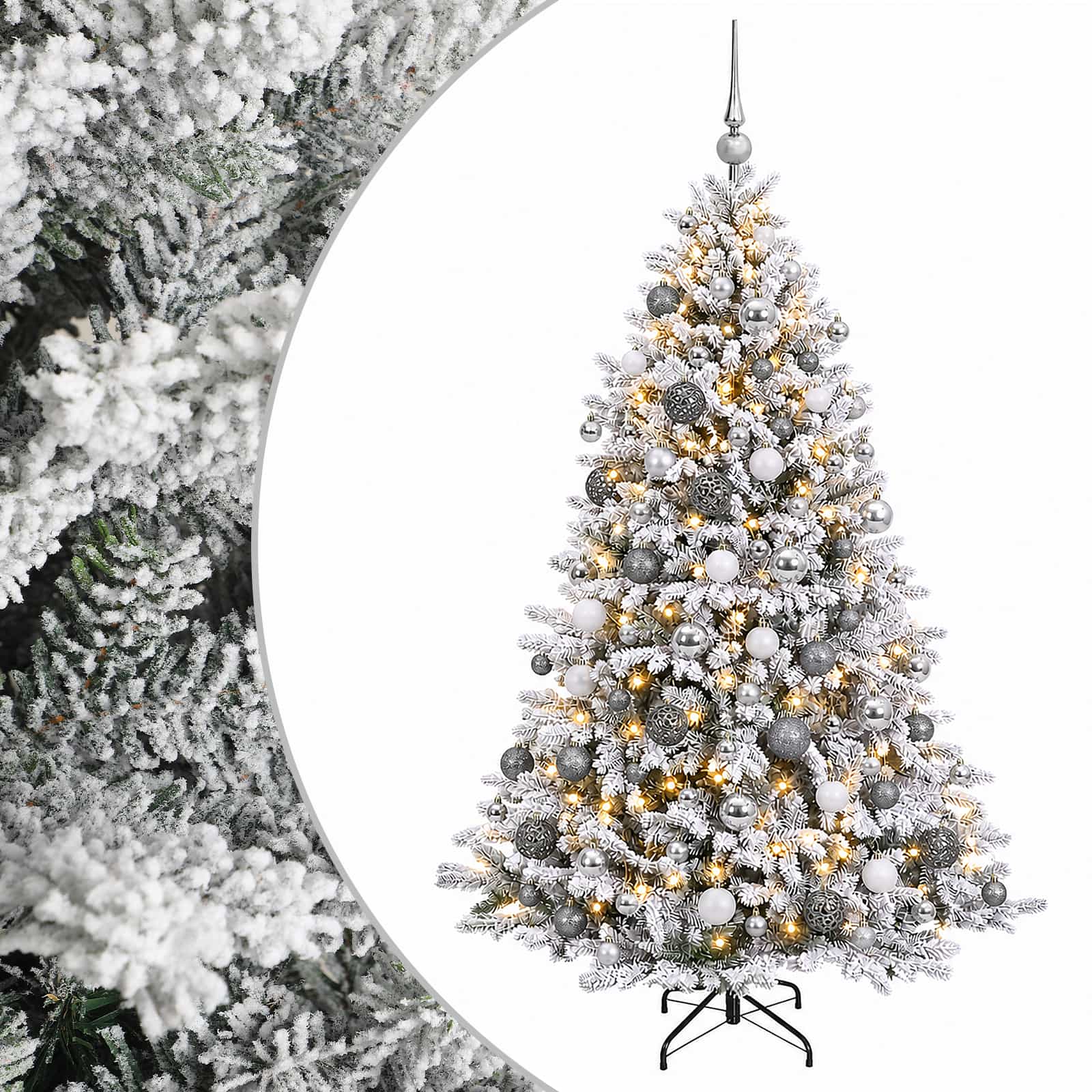vidaXL Árbol de Navidad artificial con bolas 240 cm 300 LED Multicolor