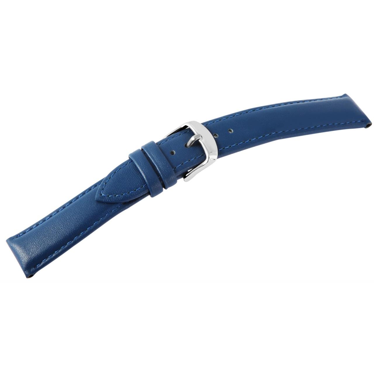 Mestre Artesão® Bracelete de Reloj Azul em Couro Genuíno - 16mm - 0421