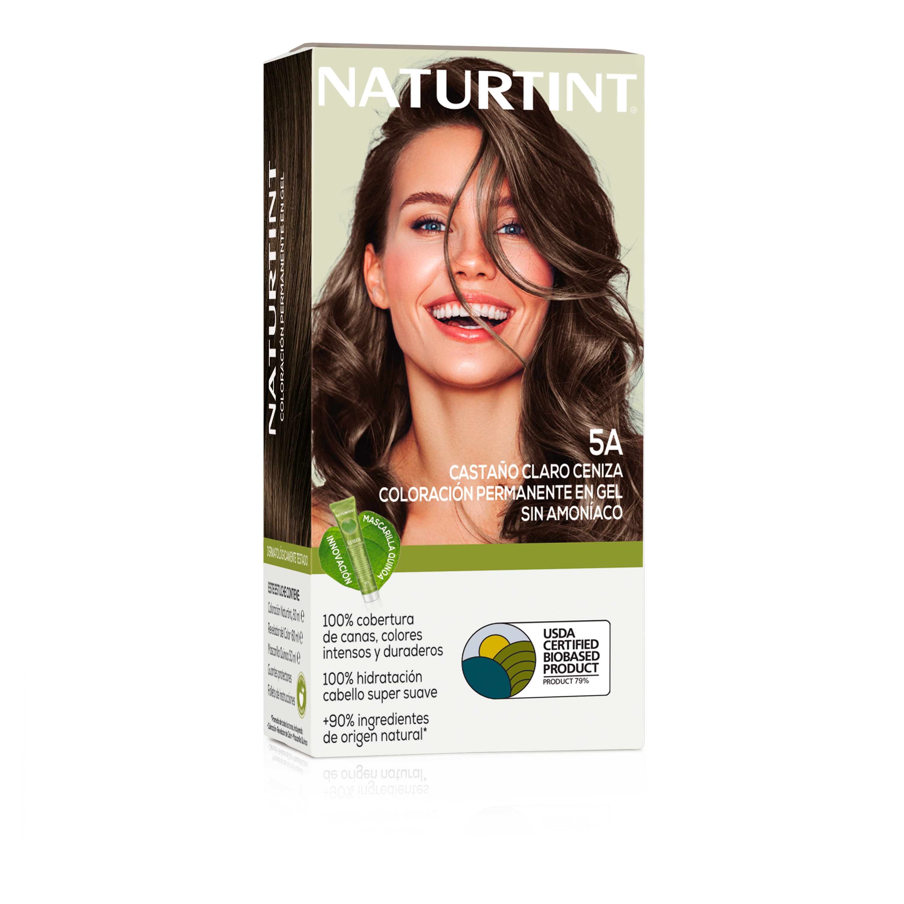 NATURTINT Biobased, Coloración Permanente Sin Amoniaco + Extra Mascarilla 50ml, 100% Cobertura de Canas, Tinte para el Cabello con Ingredientes Naturales, Color Intenso, Natural y Duradero 170ml