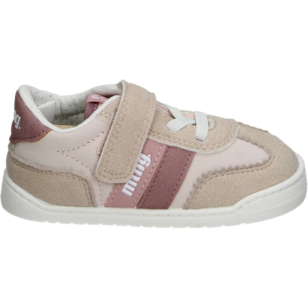 MTNG | Zapatilla Mustang Free Baby Infantil – Deportiva Rosa con Detalles – Sneakers con Tira Adhesiva y Cordones – Respetuosos con el Pie – Plantilla Extraíble – Zero Drop – Vegan – Modelo 49060F