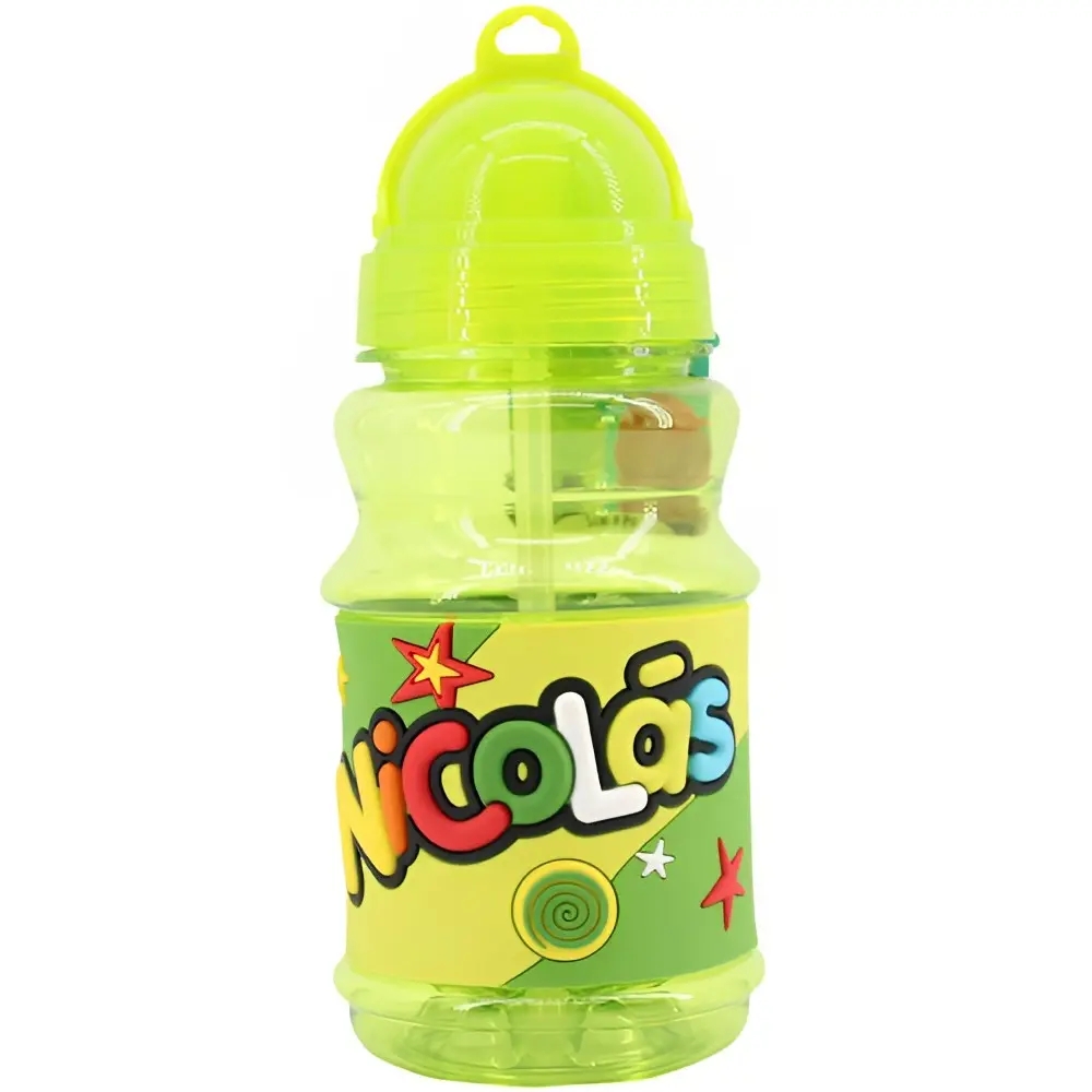 PLUS HOME Botella Agua con Nombre para Niños 350 Ml a Prueba de Fugas Sin BPA