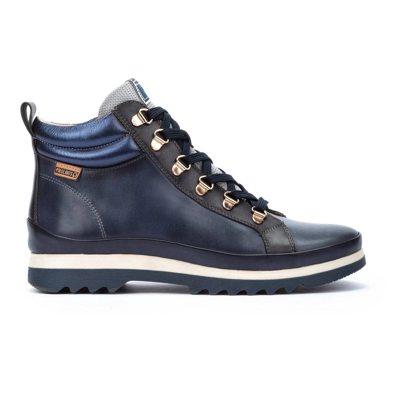 PIKOLINOS 8564 Botines de mujer azul marino y gris PIEL 625