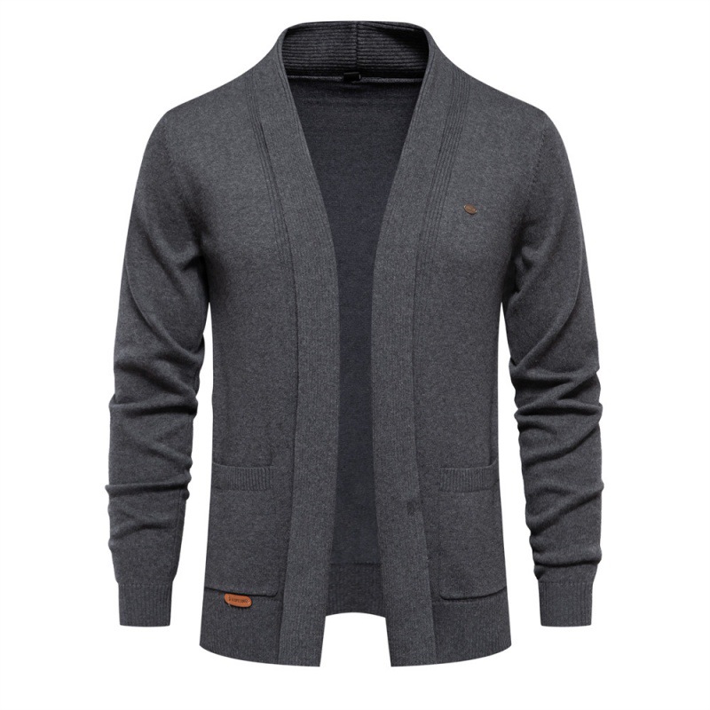 TK Cárdigan informal de otoño para hombre, suéter de punto de negocios, color liso, prenda superior para hombre