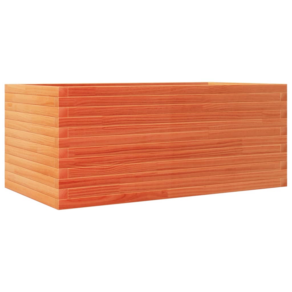 vidaXL Jardinera de madera de pino impregnada 110x60x46 cm Color Pino natural, Blanco, Marrón cera y mas