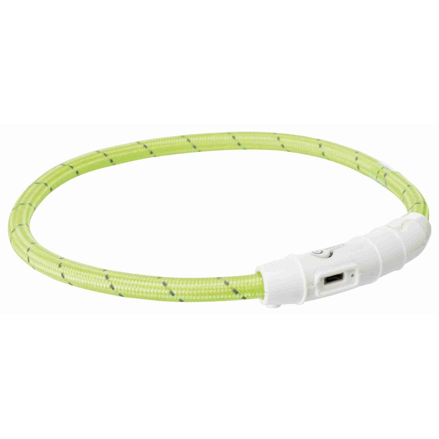 TRIXIE Aro con Luz Flash USB, M-L, 45 cm/ø 7 mm, Verde