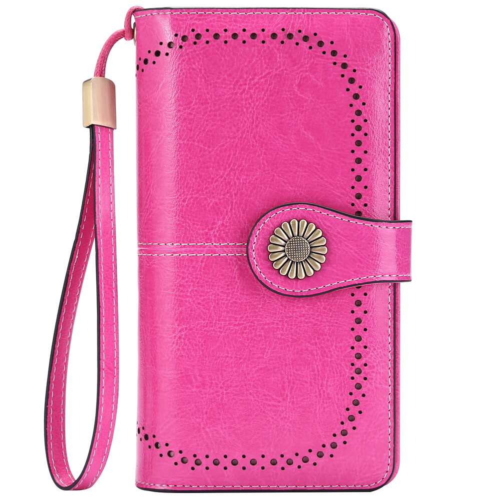 Billeteras de cuero para mujer, tarjetero de crédito con bloqueo RFID, pulsera de gran capacidad | with RFID Blocking, Large Capacity, Wristlet, with RFID Blocking, Large Capacity, Wristlet