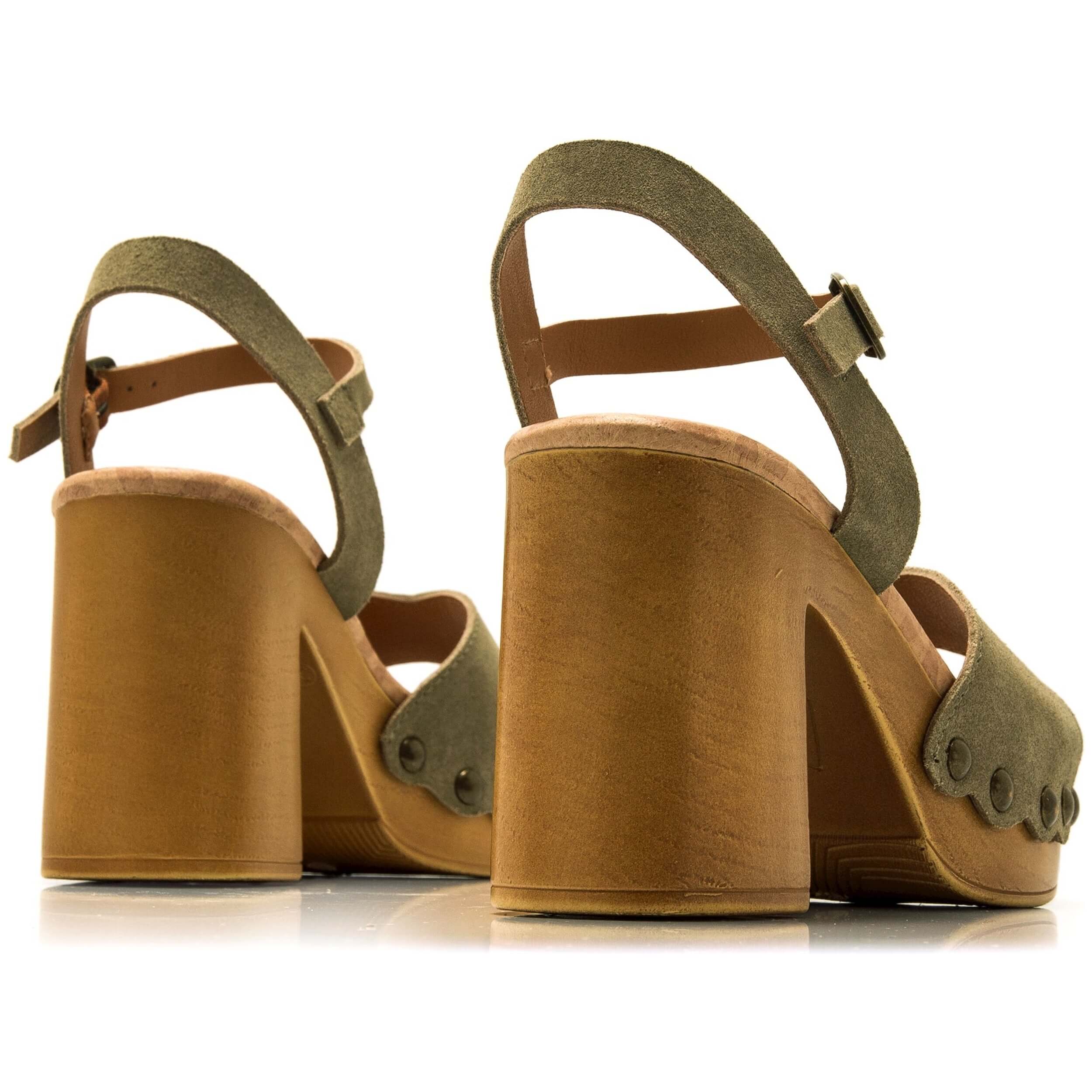 Sandalias De Tacon Mustang para Mujer en color Verde