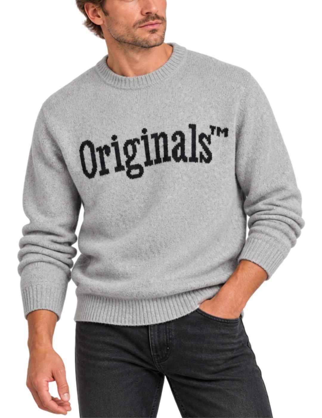 Jersey Jack&Jones Montreal gris punto grueso para hombre