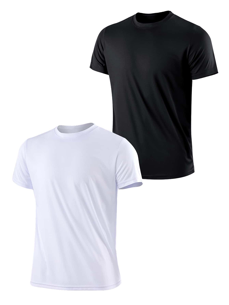 TK 2PCS Camiseta Deportiva Para Hombre De Color Sólido Ultraligera Secado Rápido Transpirable Para Entrenamiento Fitness Running Gym