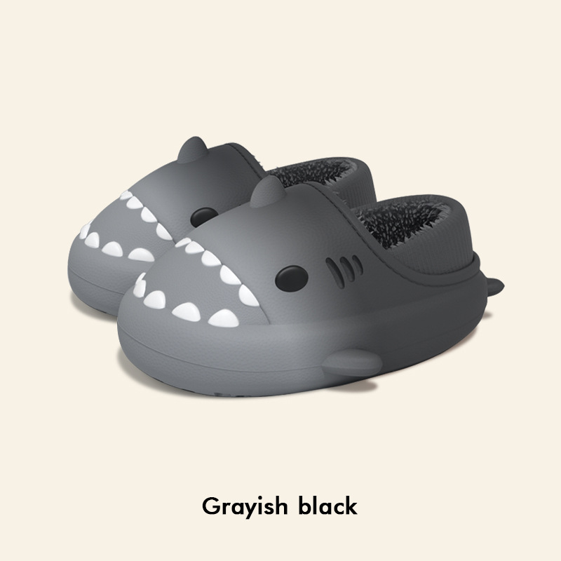 CA Pantuflas de tiburón para niños de segunda generación, con dibujos animados para niños y niñas, suela gruesa para interiores, fondo suave y antideslizante.