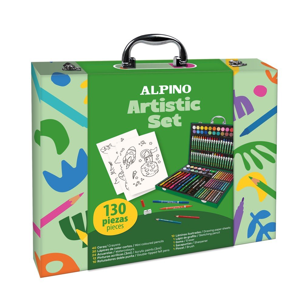 ALPINO MALETIN ALPINO BELLAS ARTES 130 PIEZAS ARTIST SET 5x36x30 Cms.