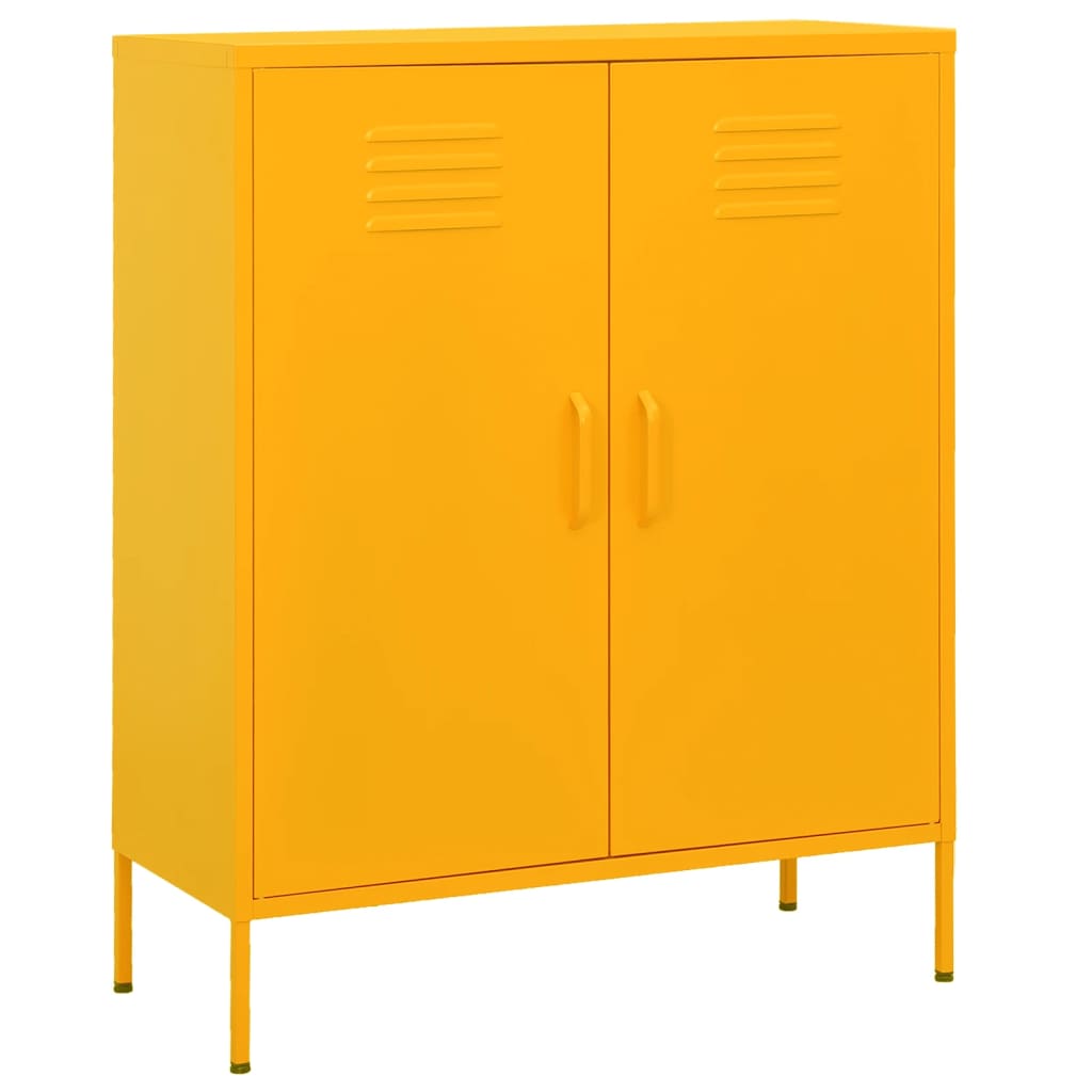 vidaXL Armario de almacenamiento acero amarillo mostaza 80x35x101,5 cm