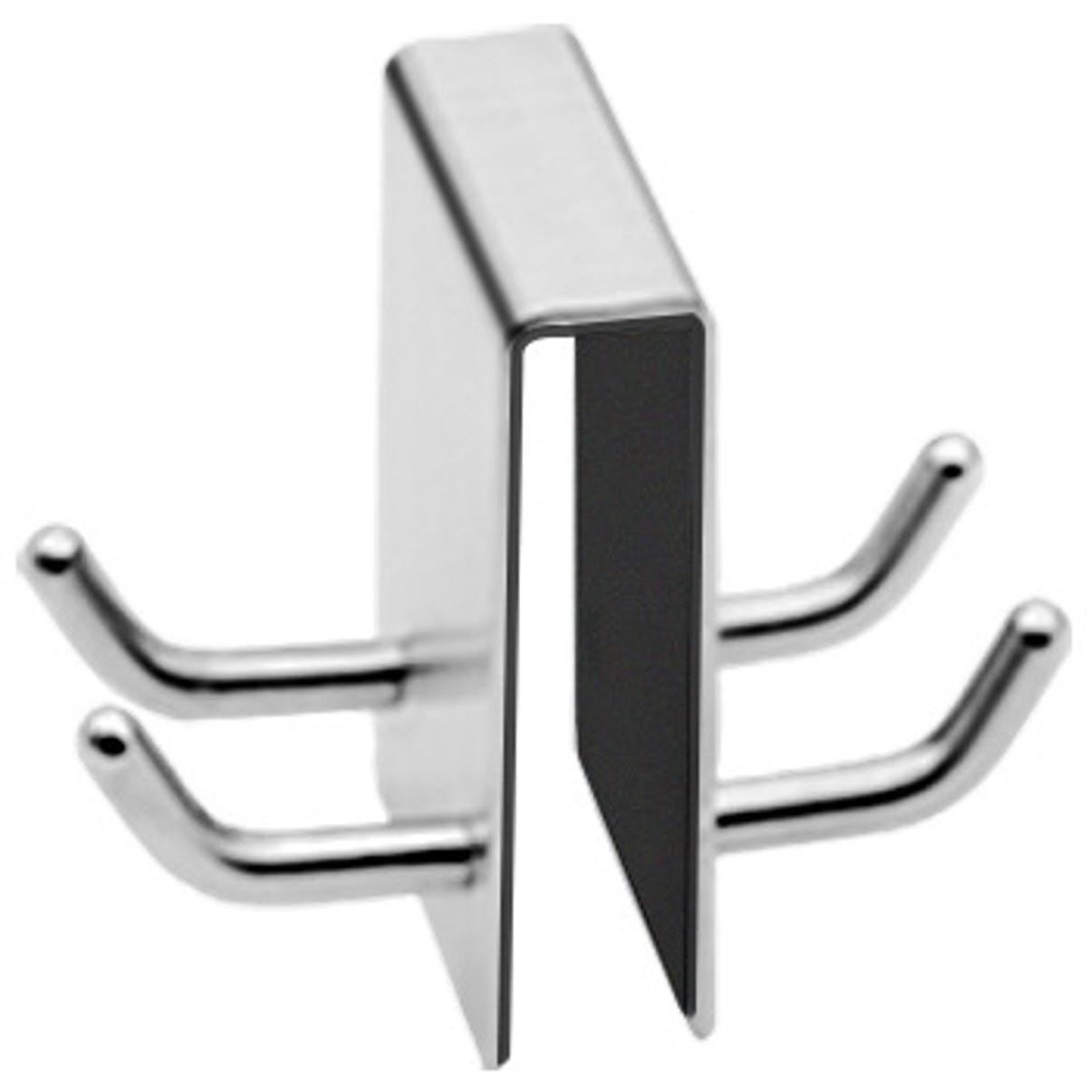 Ganchos - Gancho para puerta - Gancho para toallas - Gancho para ropa - Gancho para albornoz - Ganchos para puerta de ducha - Doble cara - Acero inoxidable - Fácil de instalar - Apto para vidrio sin marco