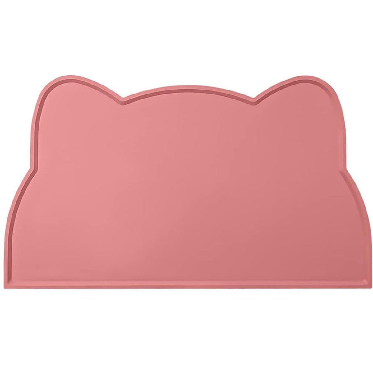 Kommat - Alfombrilla de silicona para comederos de perros y gatos - mantel individual impermeable para perros - alfombrilla antideslizante para comederos de perros - evita derrames de comida y agua - mantiene el suelo limpio - rosa