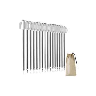 CA Estacas de acero para acampar, 16 estacas para tienda de campaña, 210 mm de largo, para acampar, hacer picnics al aire libre, senderismo y pesca.