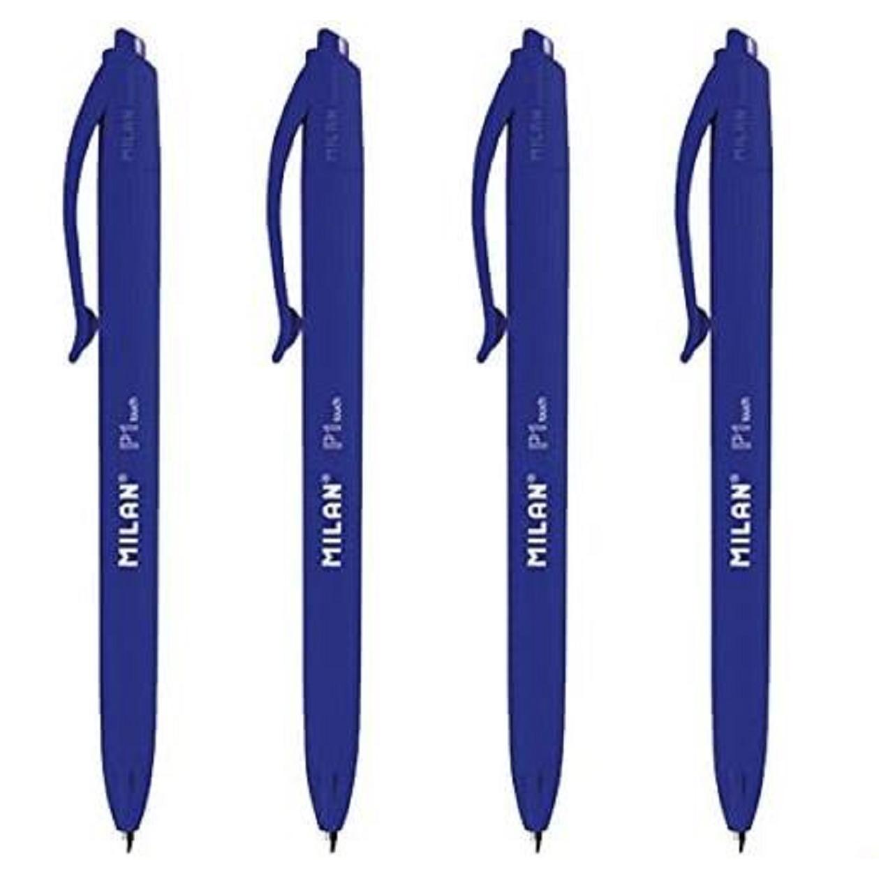Bolígrafo Milan P1 Touch Negro/Azul/Rojo/Verde, Tecnología Touch para Pantallas Táctiles, Escritura Fluida con Punta Fina 0.7 mm, Ideal para Estudiantes y Profesionales