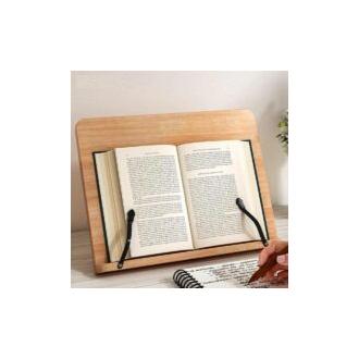 CA Atril de lectura de madera ajustable, soporte plegable para libros, soporte para tableta, organizador de escritorio para sala de estudio en casa.