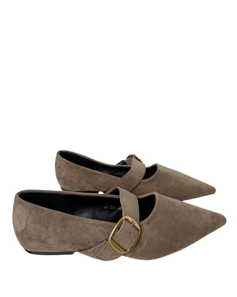 Zapateos - Zapatos planos Triana 11877 de terciopelo con hebilla, estilo casual y sofisticado para mujer
