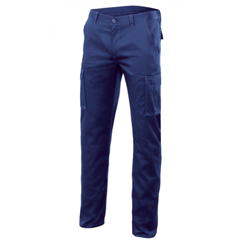 Pantalón de Trabajo VELILLA con Goma en la Cintura y Bolsillos en Marino o Gris