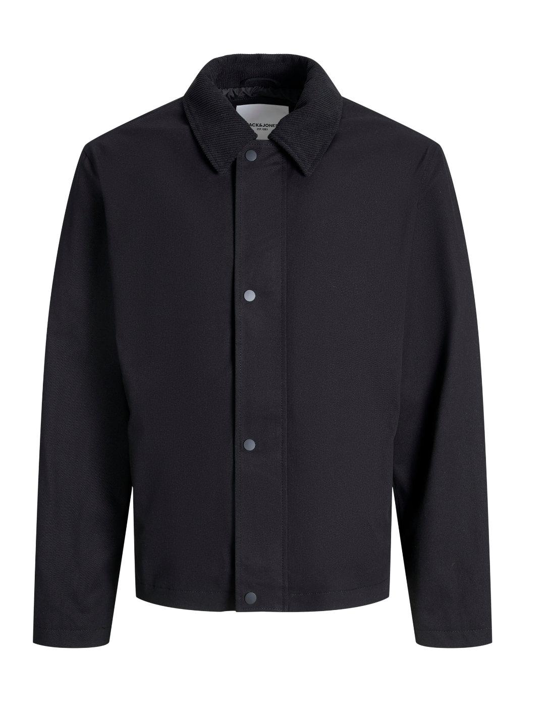 Chaqueta Jack&Jones Grady negra cuello pana de hombre
