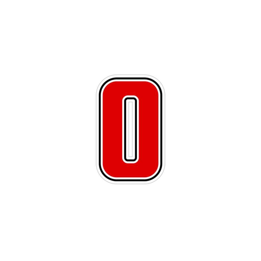 Número “0” Sic Rojo H 6,3 cm