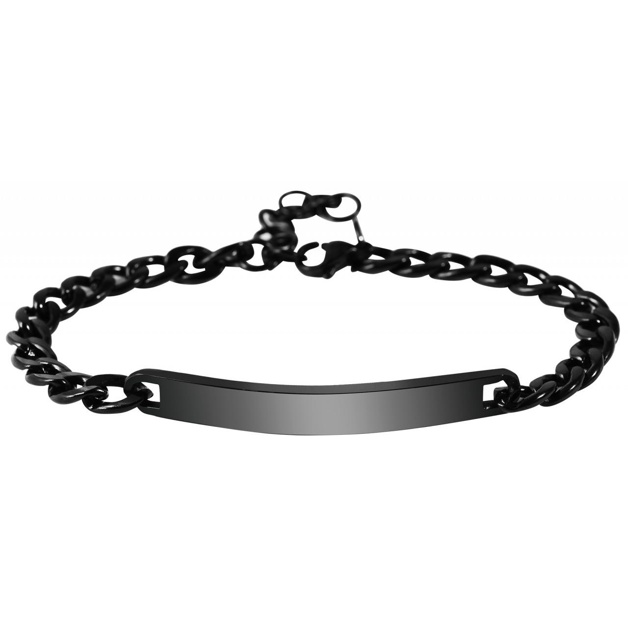Akzent® Pulsera Preta em Aço Inoxidável - 0105