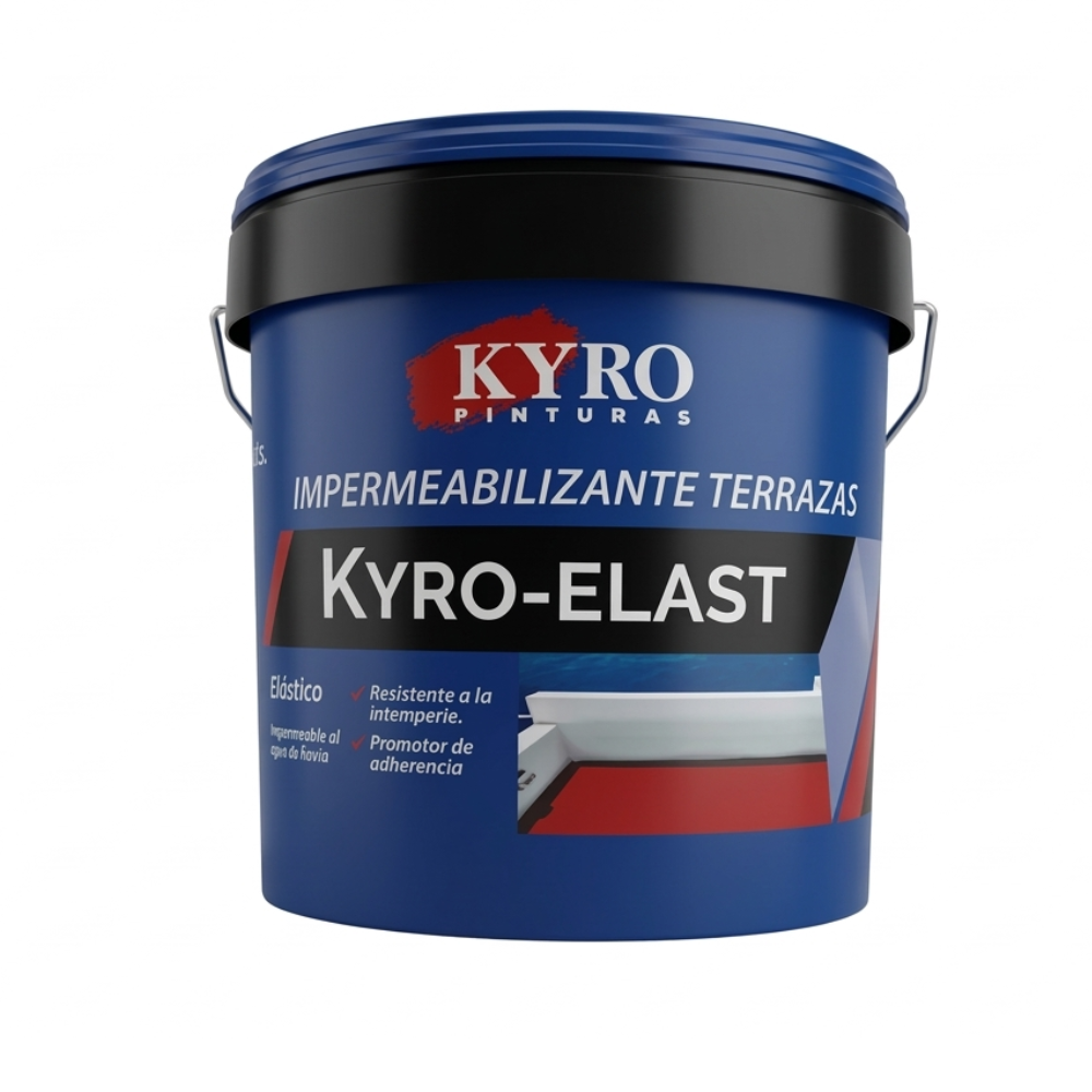 KYRO PINTURAS - Membrana de Poliuretano al Agua - Impermeabilizante de Alta Resistencia para Terrazas, Tejados - Rojo, Gris, Blanca, Transparente - 14L, 4L y 750ml