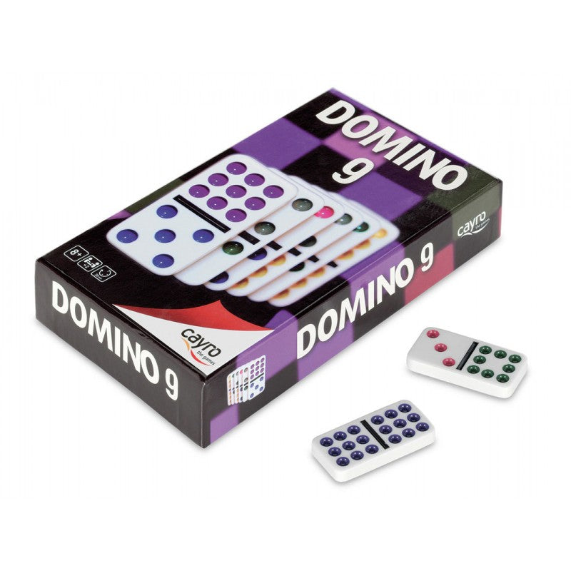 Cayro Double 9 Domino Colors - Advanced Challenge for 2-6 Players, 55 Colored Tiles for Enhanced Strategy and Identification, Perfect for Family Game Nights and Board Game Enthusiasts.