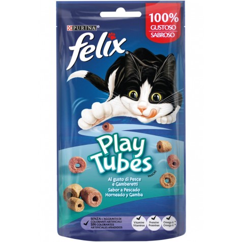 Felix Play Tubes Pescado Y Gambas Snack Para Gatos 50 Gr