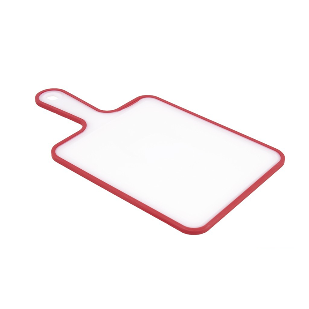 Tabla De Corte Antideslizante Con Mango Ergonómico Blanco Y Rojo