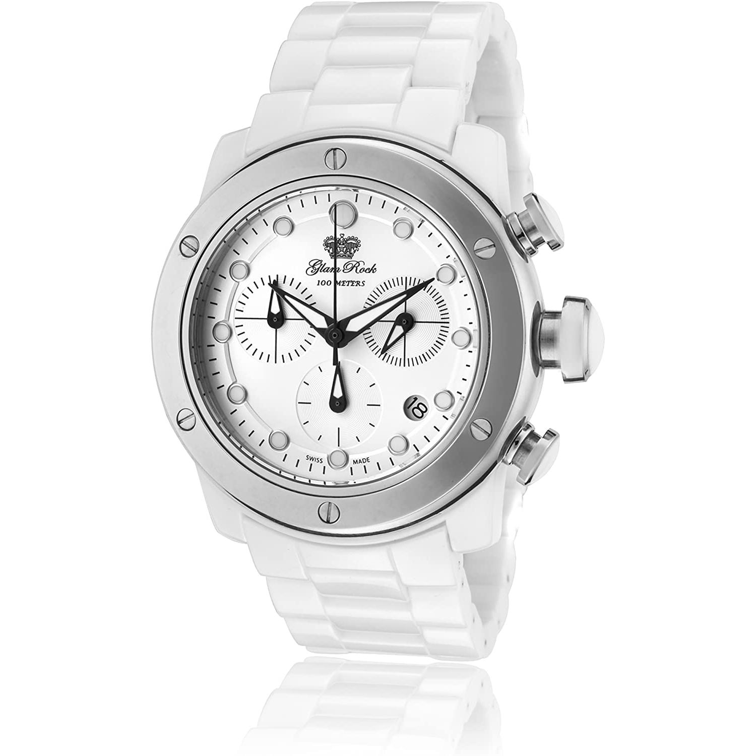 Glam Rock Reloj Mujer Analogico Cuarzo ronda swiss made con Correa de Ceramico GR50100
